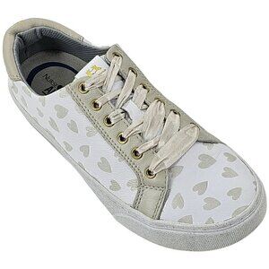 NURSE MATES ALIGN Hope Breast Cancer Awareness White Silver Leather Sneakers 8M